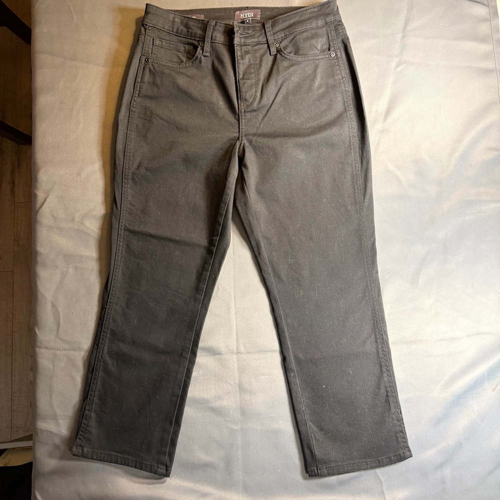 NYDJ Chloe Capri Jeans Black Sz 4 Lift Tuck Women’s Slim Stretch